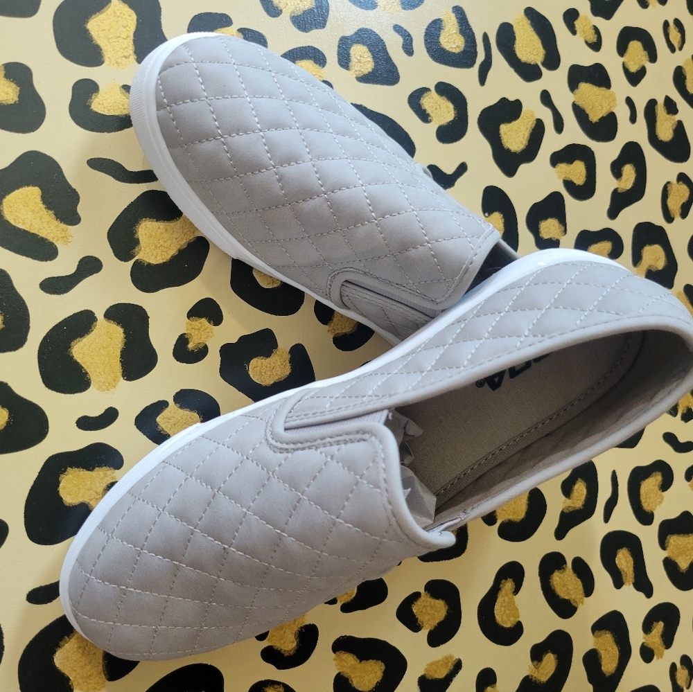 Soda Gray Quilted Slip-On Sneakers